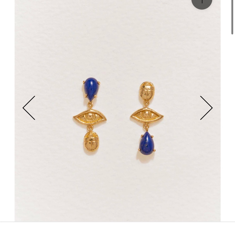 Pamela Love Gold Lapis Lazuli Scarab Earrings